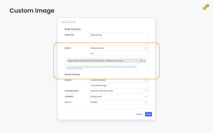 Amplify post template with custom field placeholders for social distribution|690x431