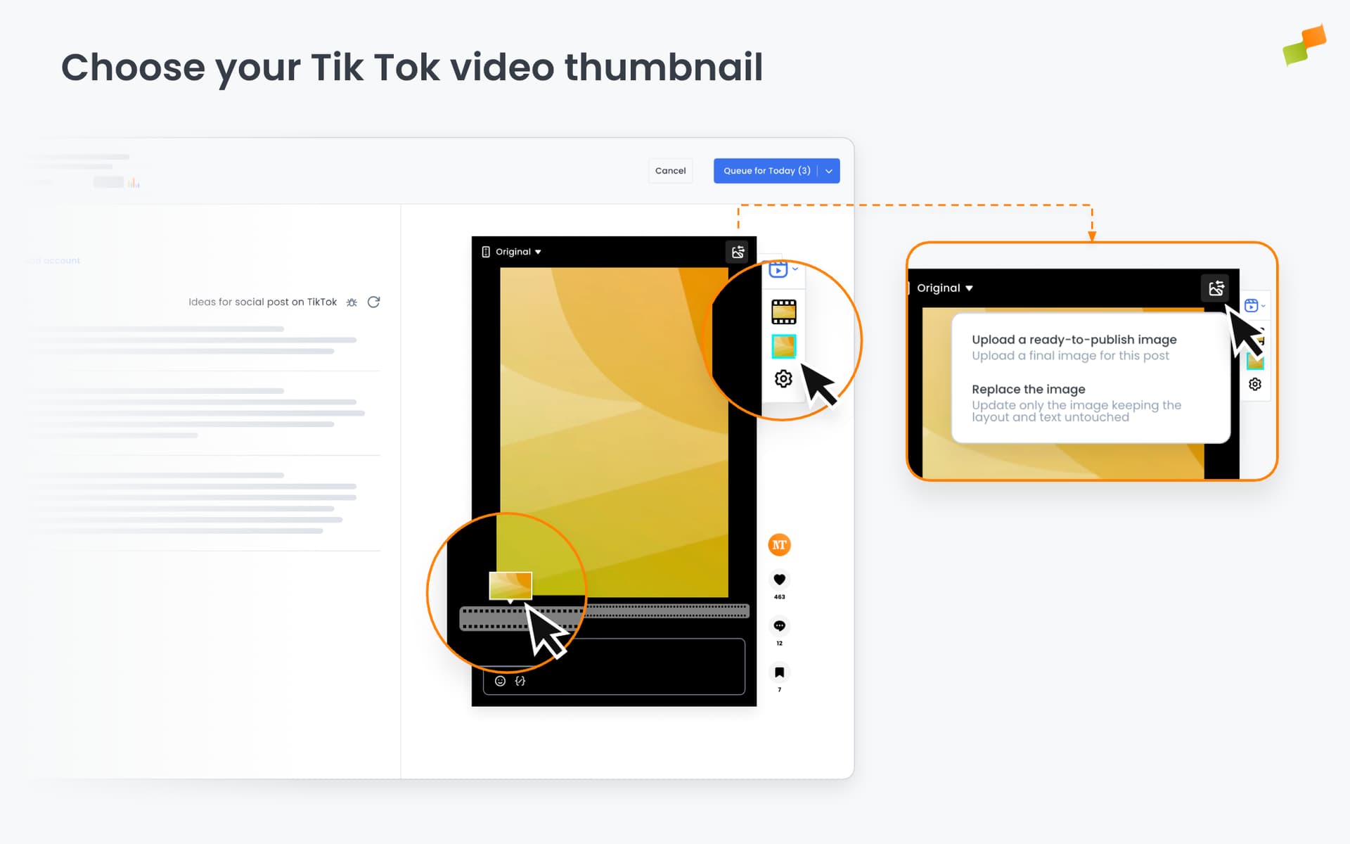 Choose your TikTok video thumbnail|690x431