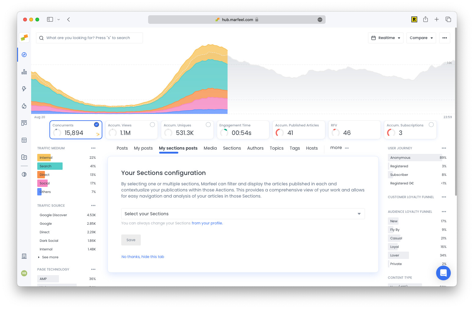 Sections assignment panel in the Teams configuration view|690x449