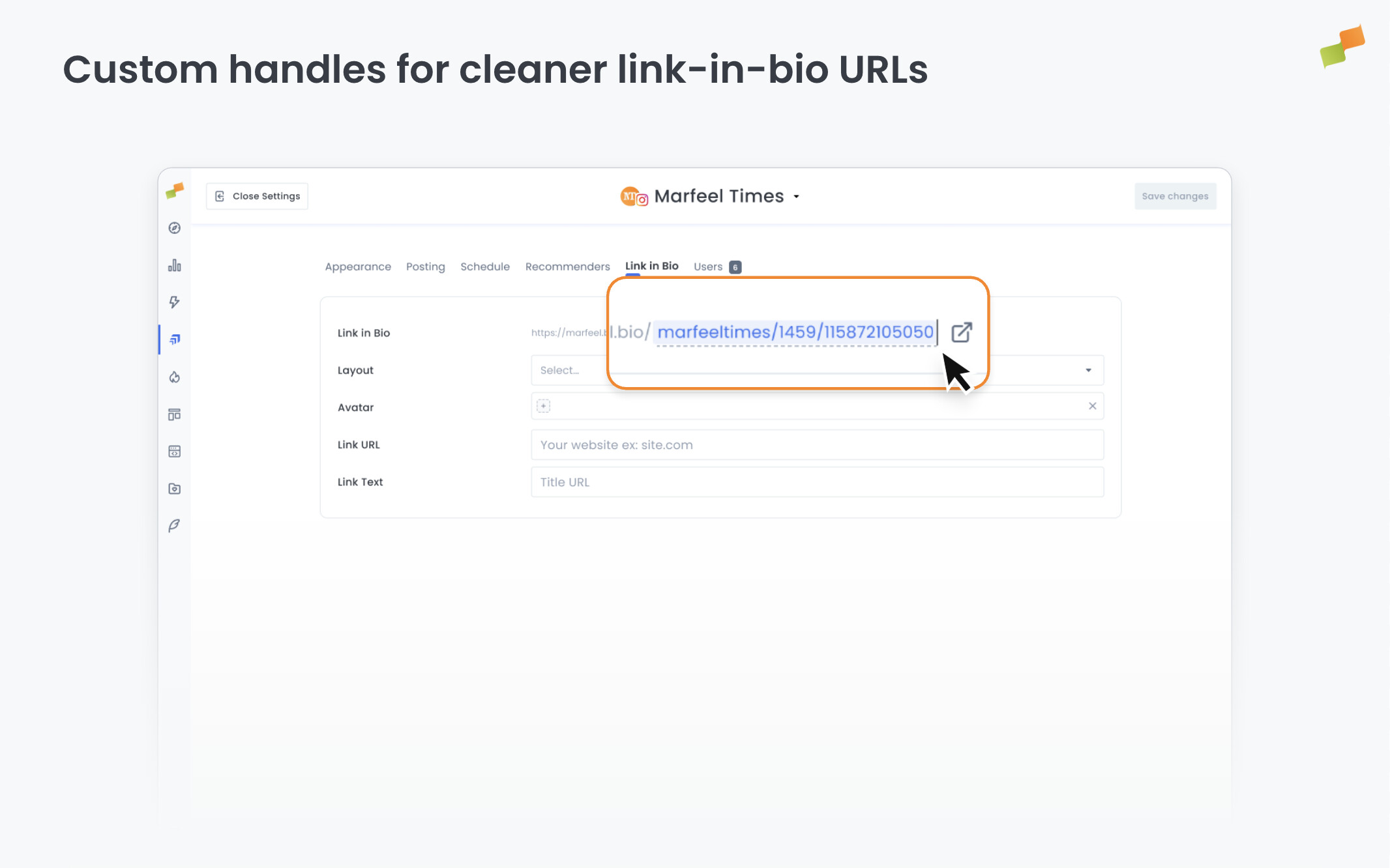 Custom handles for link-in-bio pages: cleaner URLs for better sharing|690x431