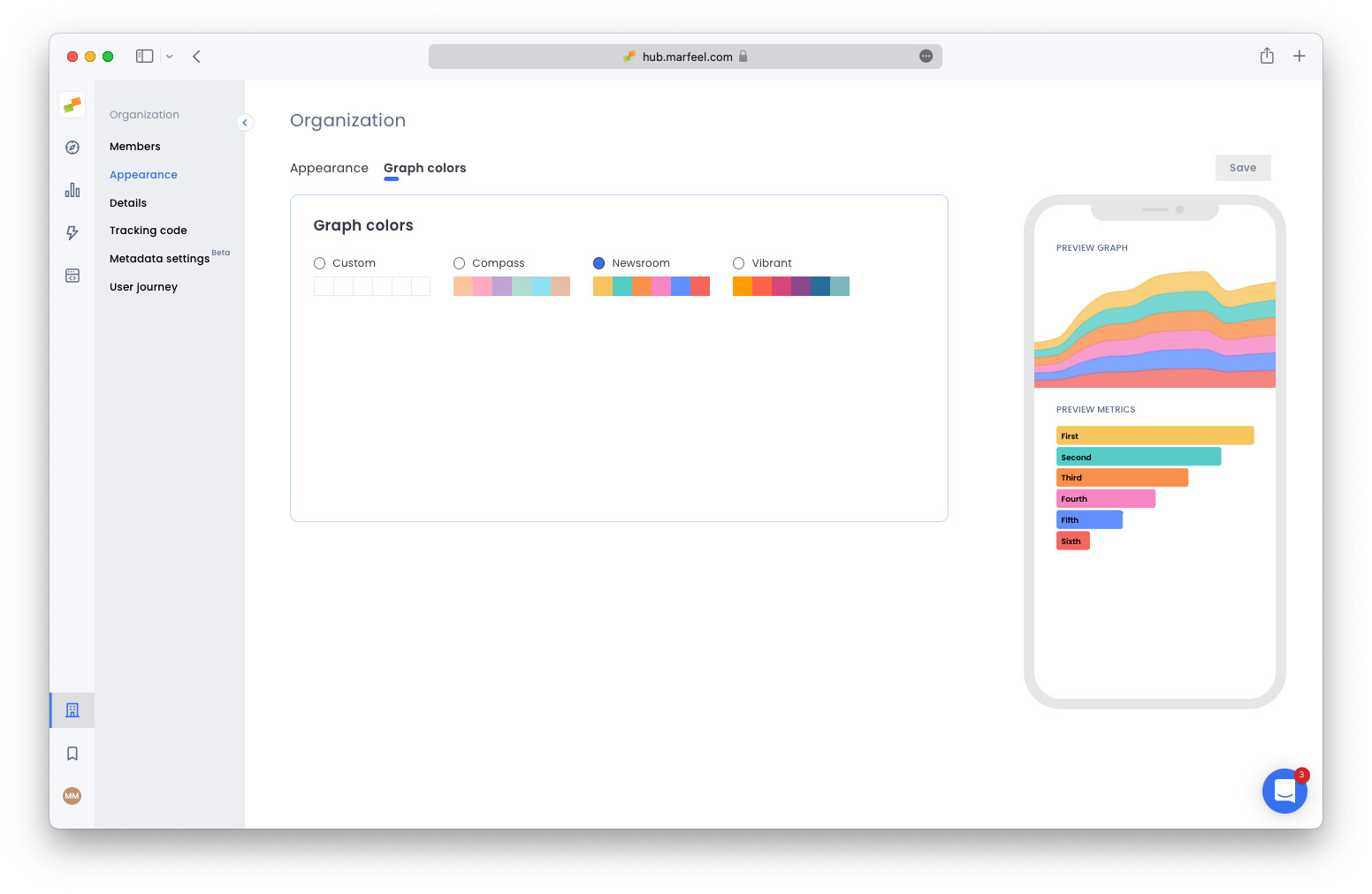 Chart color preview using the Newsroom graphics theme|690x449