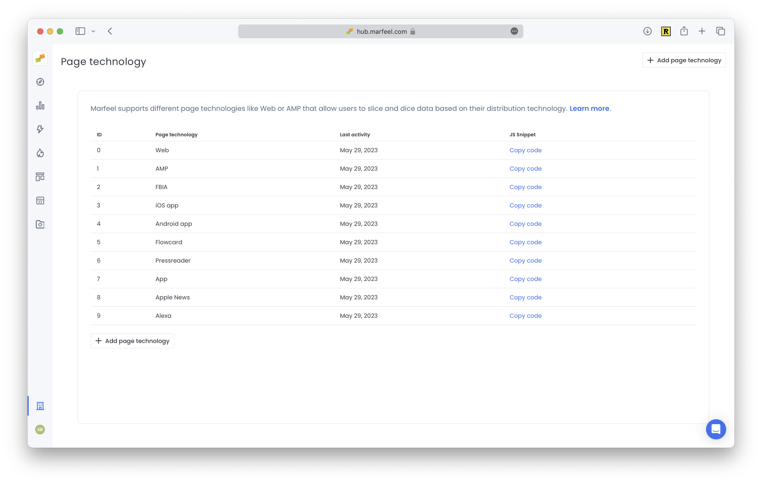 Page Technologies admin page showing custom declaration form|690x438
