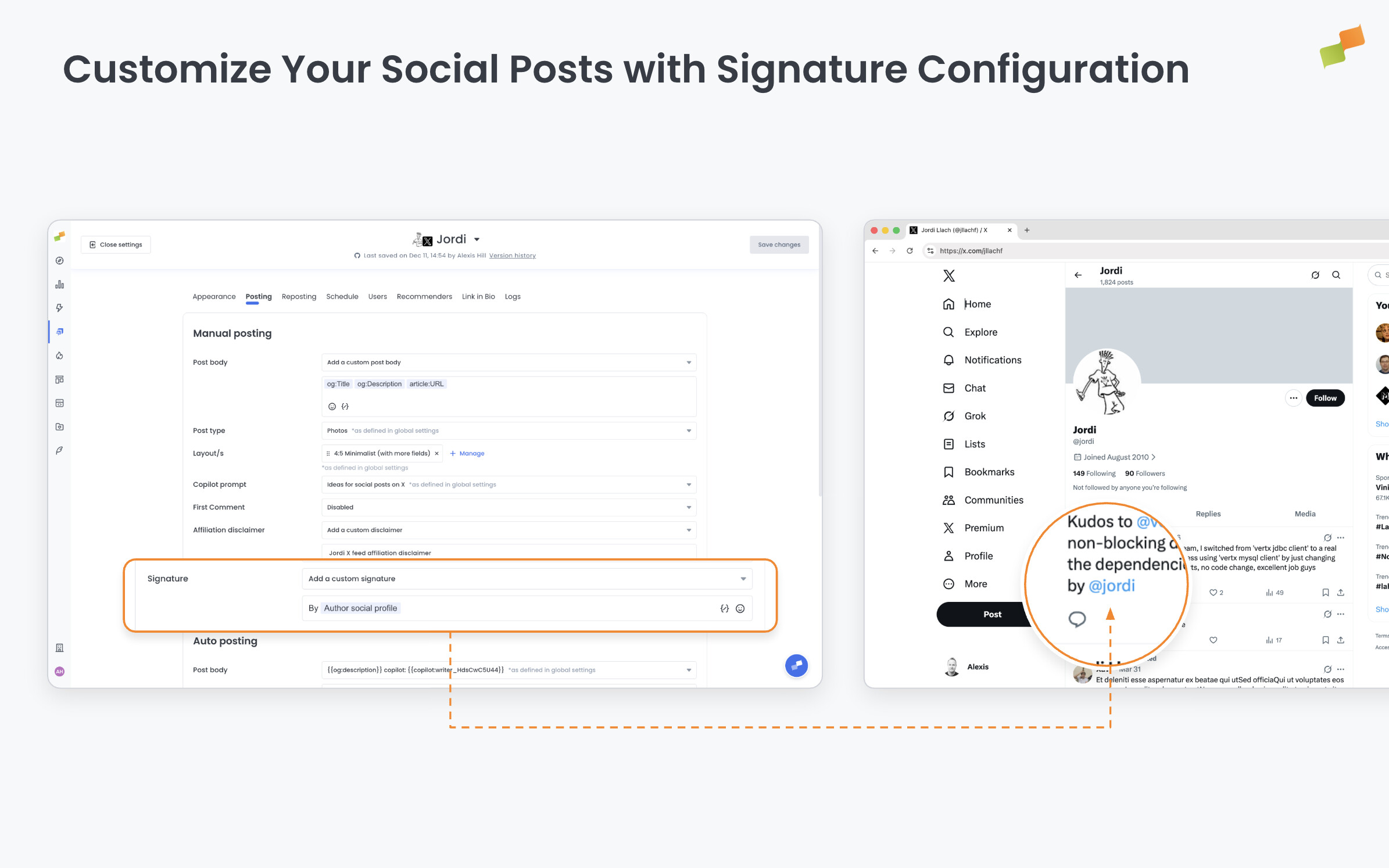 Customize Your Social Posts with Signature Configuration|689x431