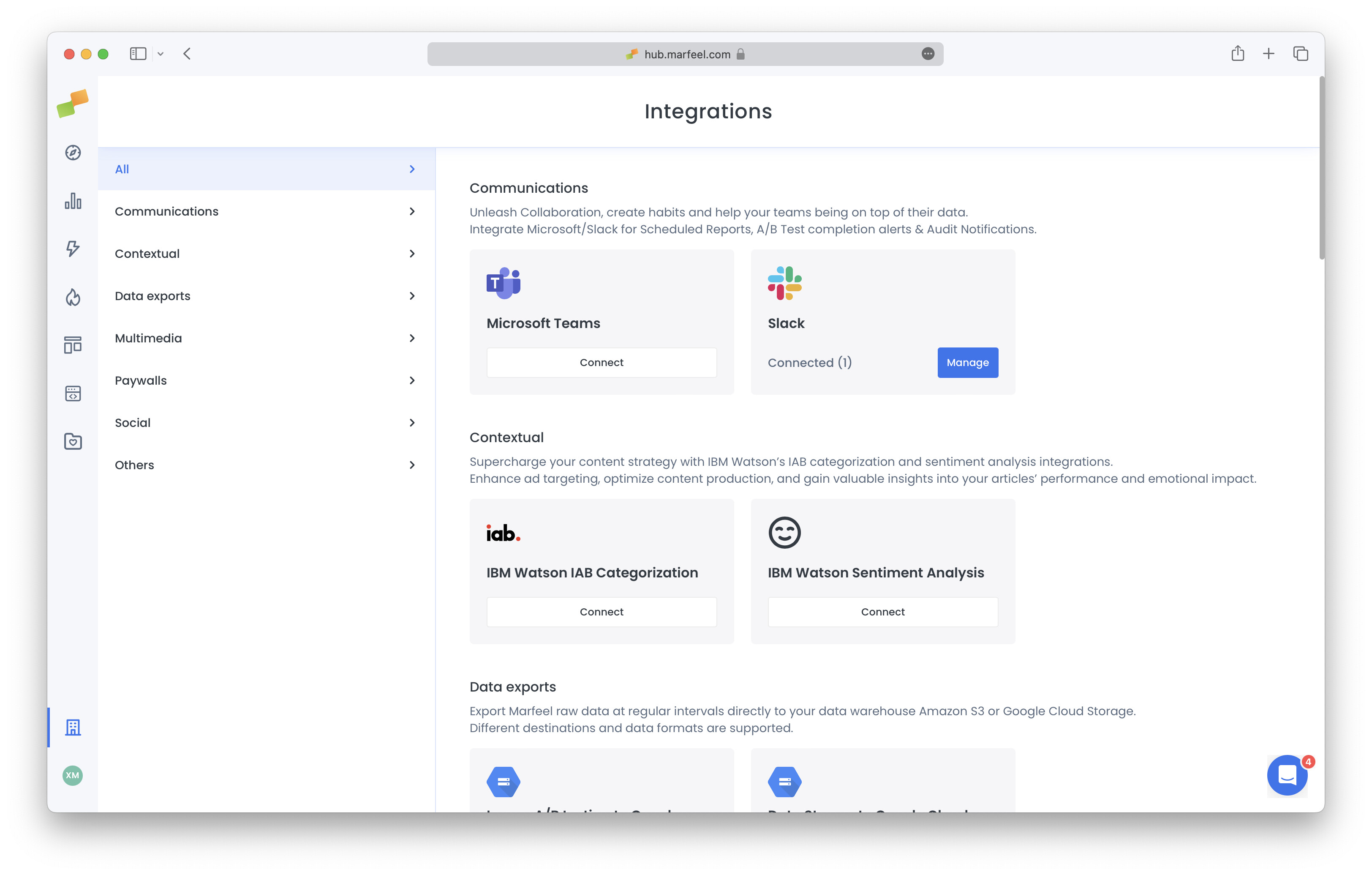 Microsoft Teams integration option in Organization settings|690x439