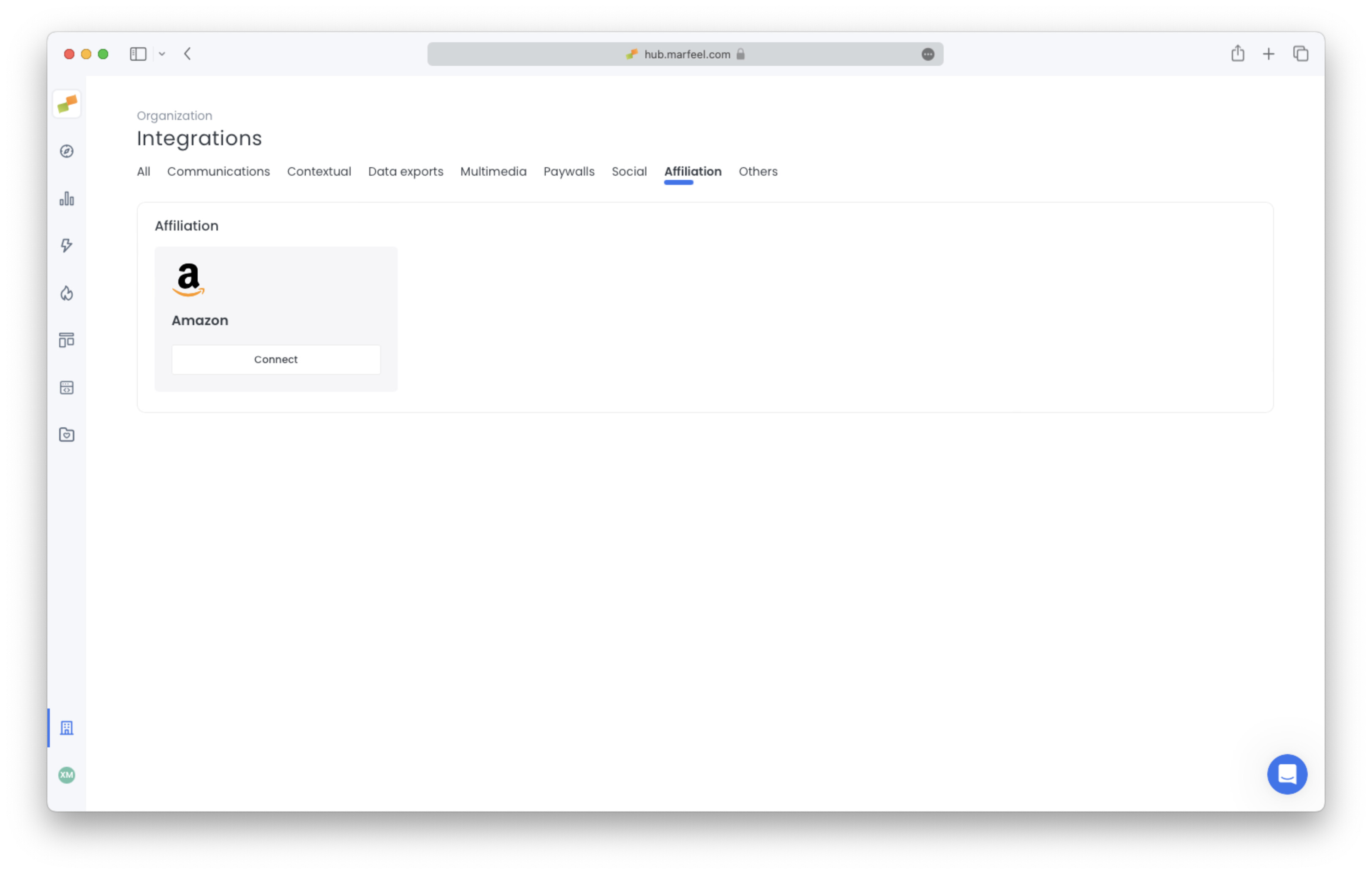 Affiliation tab in Organization Integrations settings|690x439