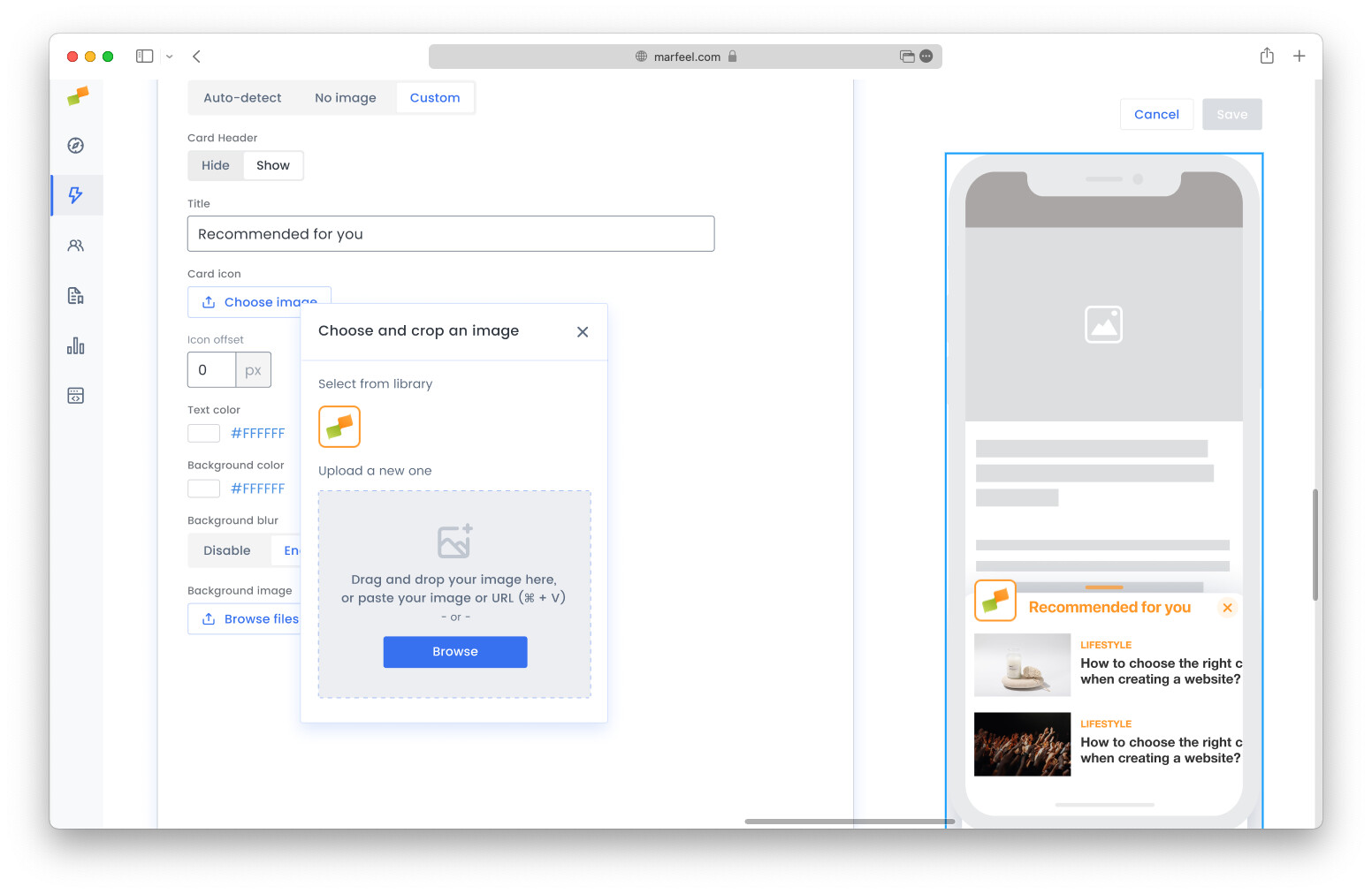 Icon builder with rounded corner mask and border options|690x449