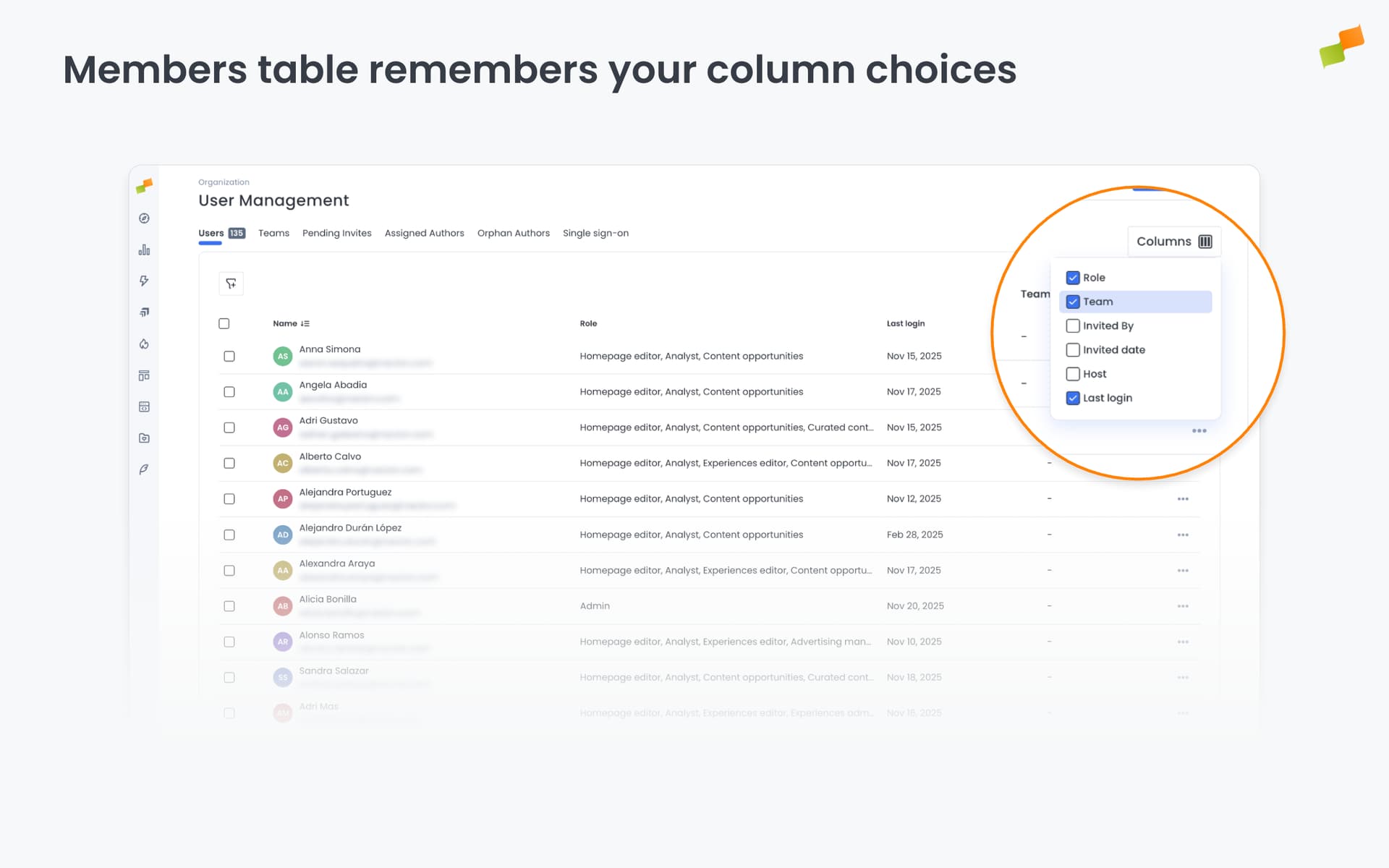 Members table remembers your column choices|690x431