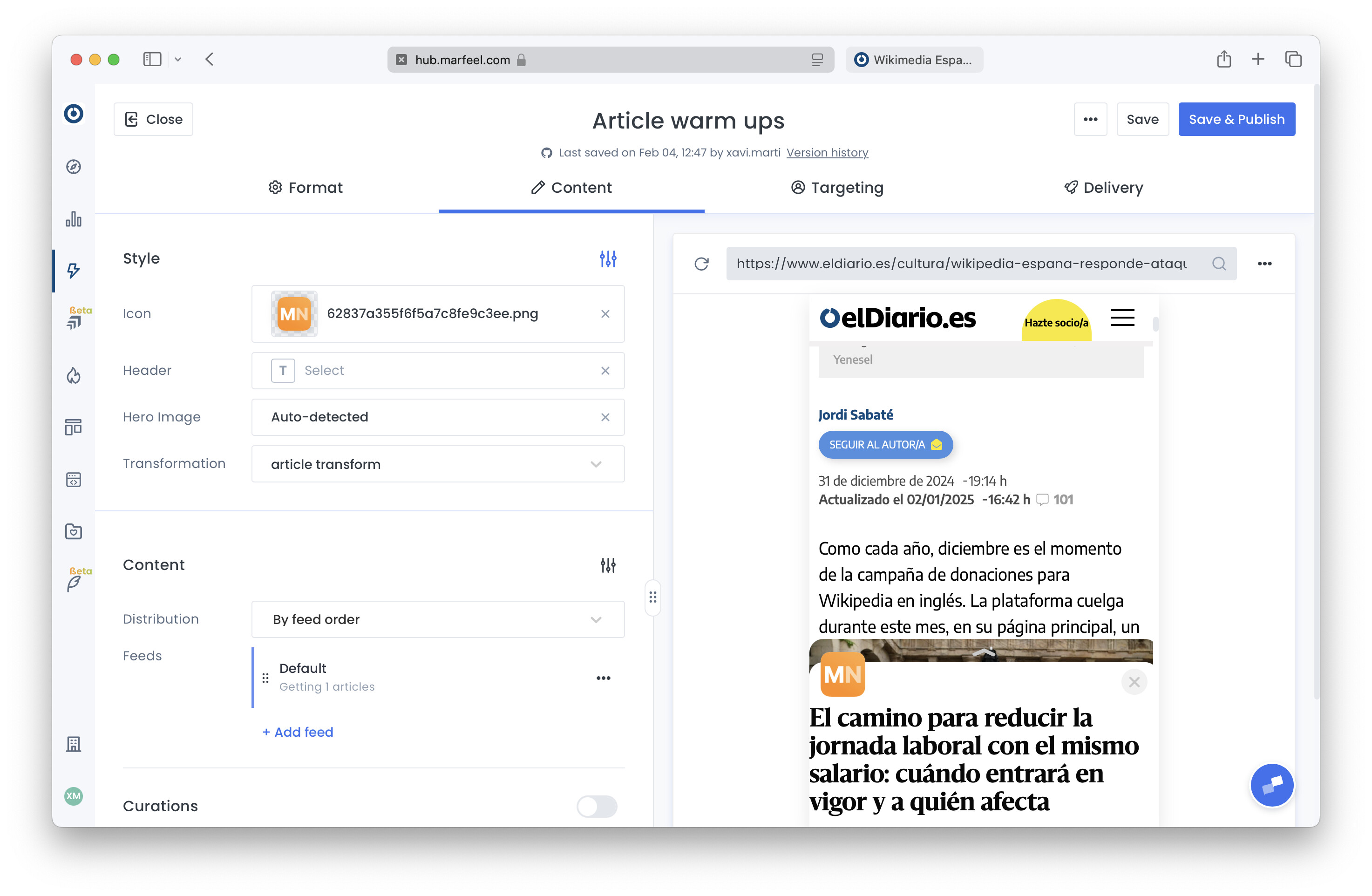 Content tab style adaptation with header, icon, and transformation settings|690x450