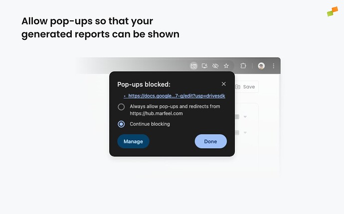 Browser notification indicating a pop-up was blocked|690x430