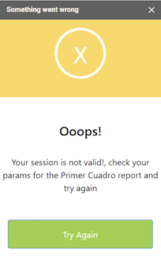 Session error message showing Your session is not valid prompt|227x363