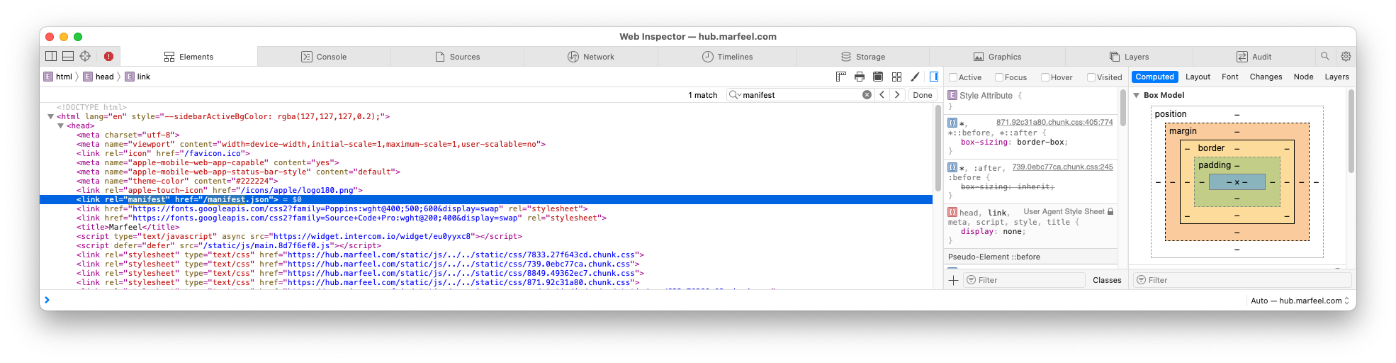 Browser address bar showing the manifest.json file URL|690x179