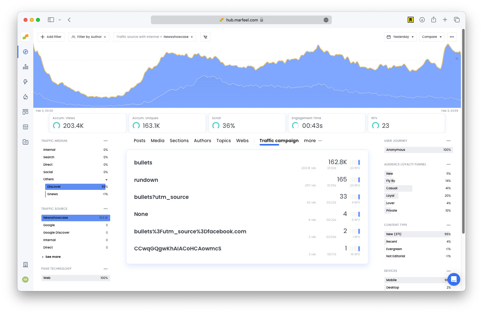 Campaign dimension showing Google Showcase card type attribution|690x449