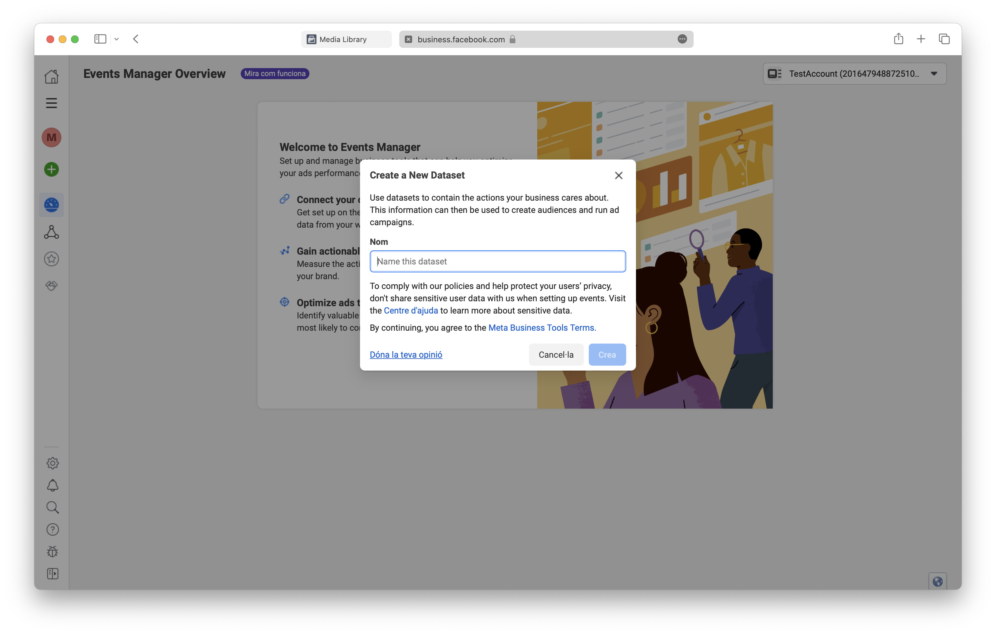 Dataset naming prompt for new Meta Pixel|690x439