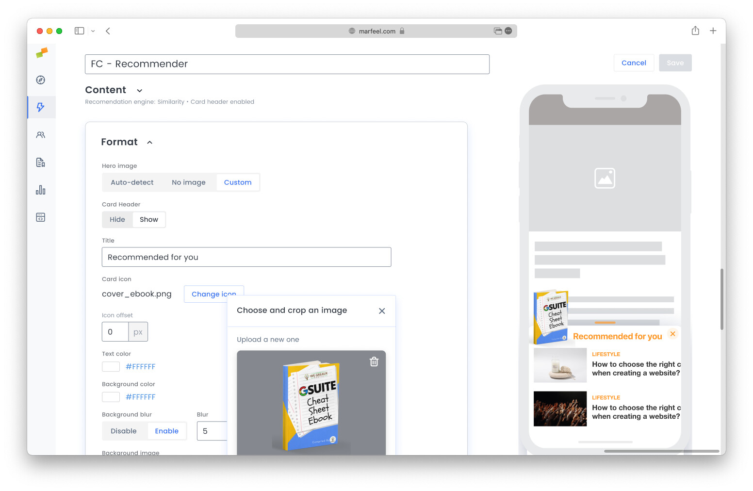 Icon builder showing zoom and pan controls for image adjustment|690x449