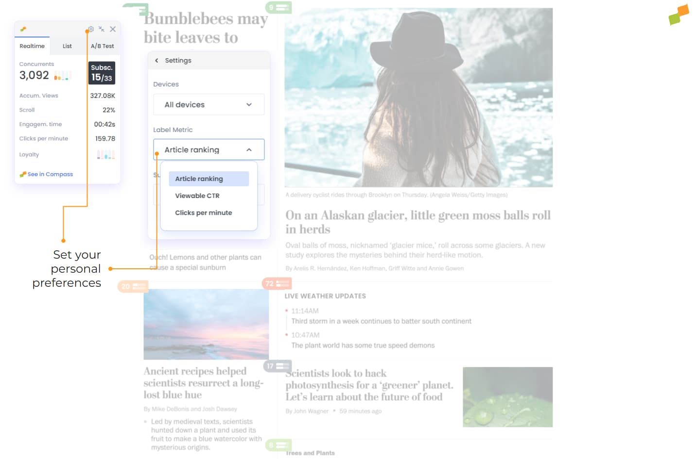 User-customized panel with device, label metric, and subscription conversion settings|690x457