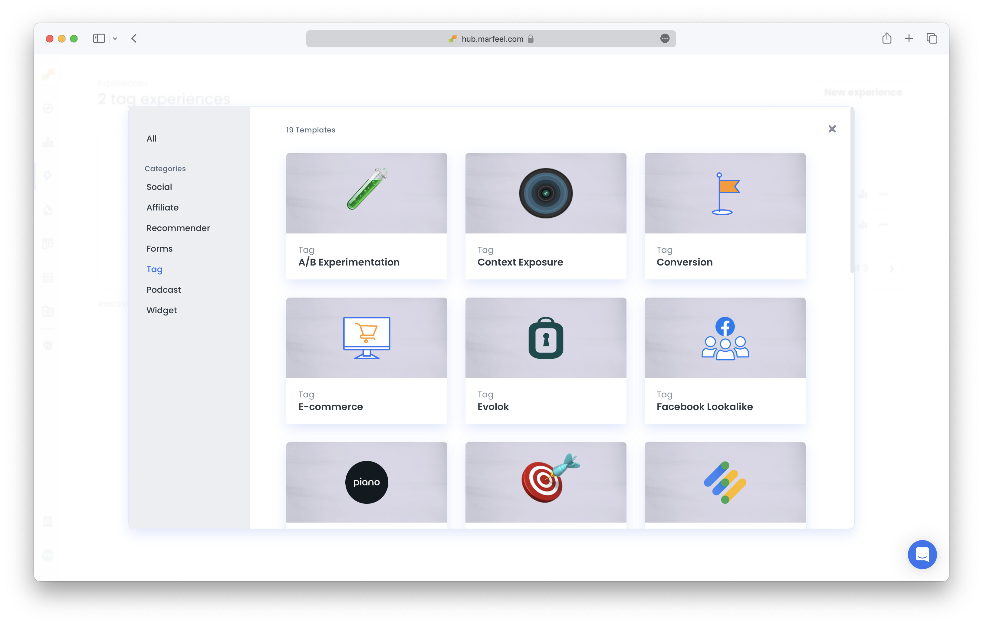 Editorial A/B testing option in the Tag Experience creation menu|690x439