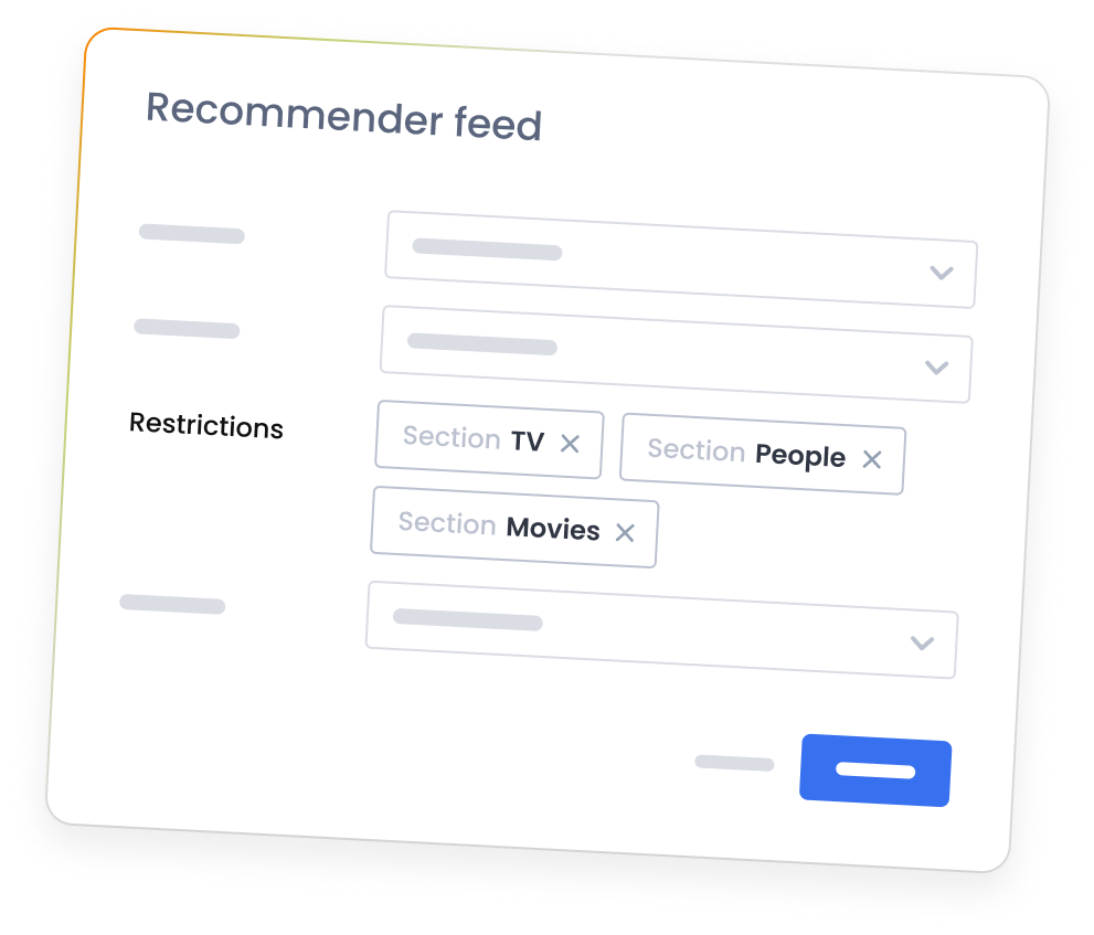 Marfeel Recommender - Recommender feed restrictions panel