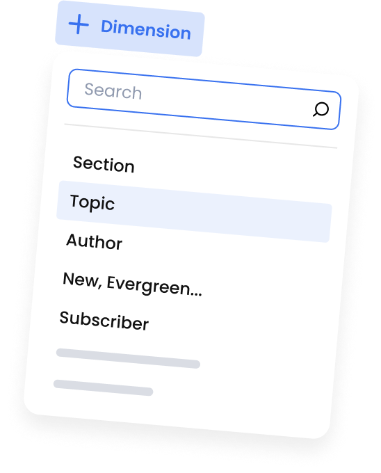 Marfeel Reporting - Dimension selector