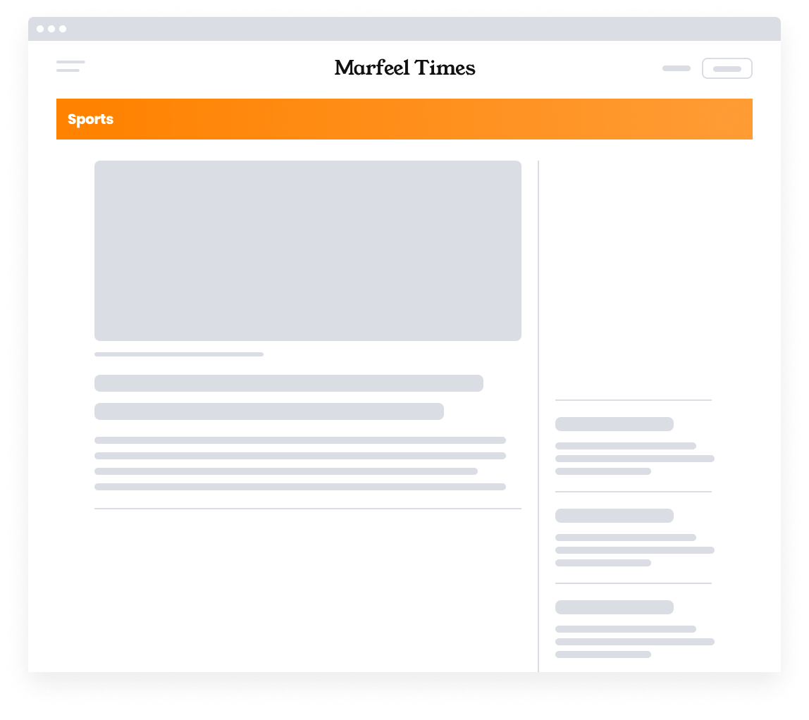 Marfeel Recommender - Section page with sports category