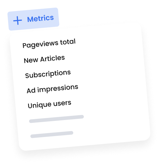 Marfeel Data & BI - Metrics selector