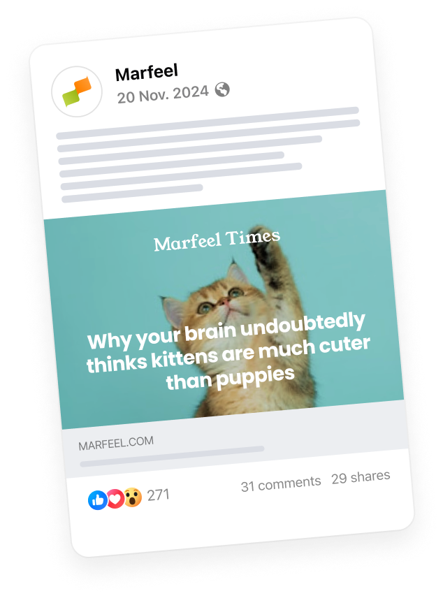 Marfeel Recommender - Social media post card
