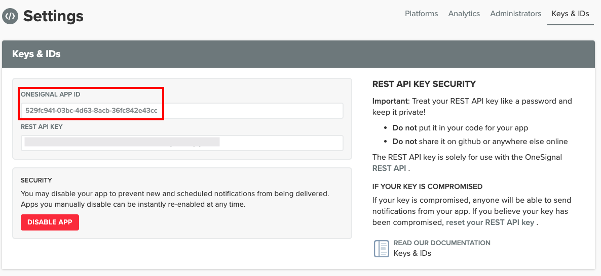 ID ключ. ONESIGNAL. ONESIGNAL примеры. App ID 8089300. Rest id