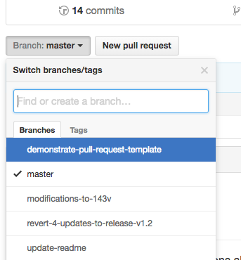 Branch dropdown