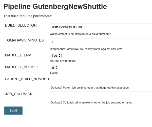 GutenbergNewShuttle Jenkins Configuration